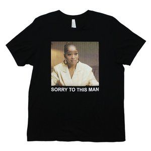 Sorry To This Man Meme Keke Palmer Black T Shirt Short Sleeve Crewneck Top sz L